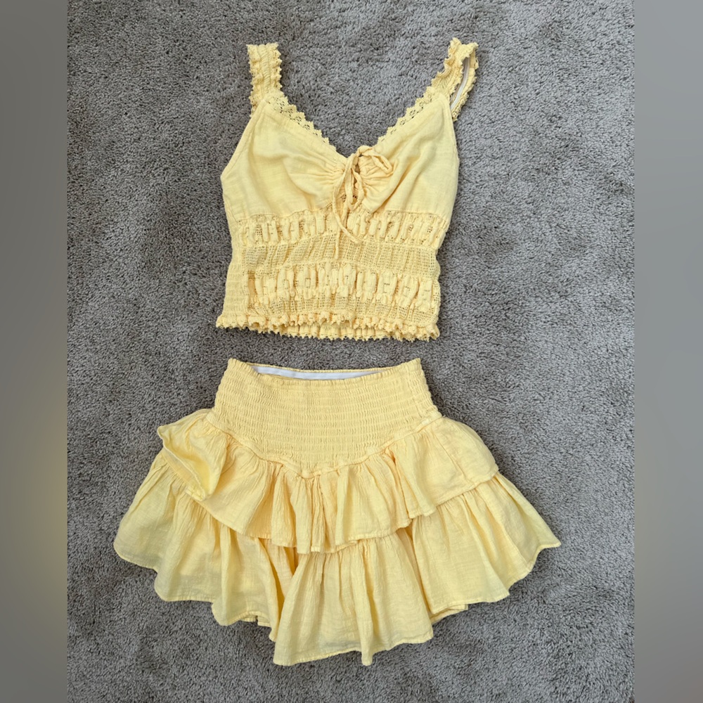 Yellow set skort and top